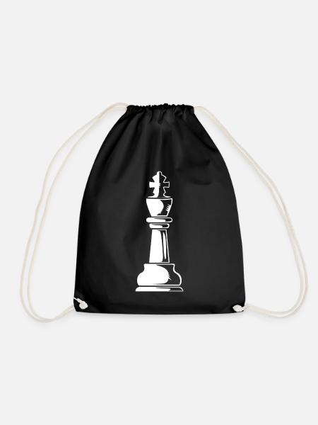 Schach König Schachfigur - Turnbeutel - Schwarz