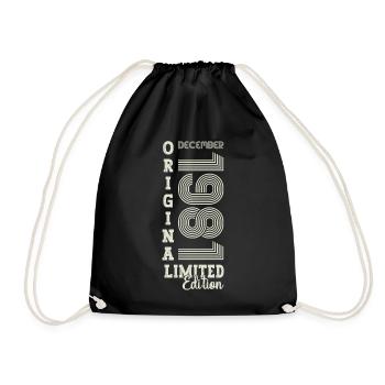 Original December 1981 41st birthday gift - Drawstring Bag - black - Front