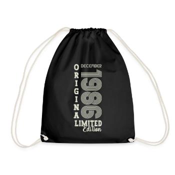 Original December 1986 36th Birthday Gift - Drawstring Bag - black - Front