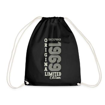 Original December 1969 53rd Birthday Gift - Drawstring Bag - black - Front
