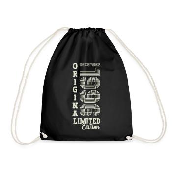 Original December 1996 26th Birthday Gift - Drawstring Bag - black - Front
