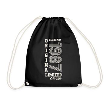 Février né 1987 36ème anniversaire cadeau homme - Sac de sport léger - noir - Devant