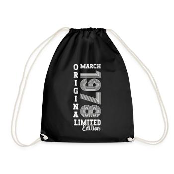 March Born 1978 45th birthday Mann Original - Drawstring Bag - black - Front