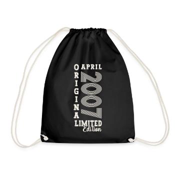 16th birthday man April Born 2007 Original - Drawstring Bag - black - Front