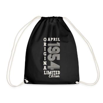 69th birthday man April Born 1954 Original - Drawstring Bag - black - Front