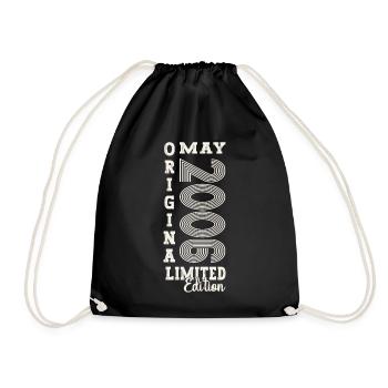 17th Birthday Man Original May Vintage 2006 - Drawstring Bag - black - Front
