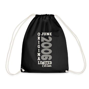 17th Birthday Man June Vintage 2006 Original - Drawstring Bag - black - Front