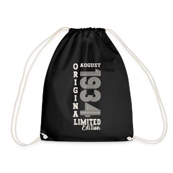 90th Birthday Original August 1934 Born 1934 - Drawstring Bag - black - Front