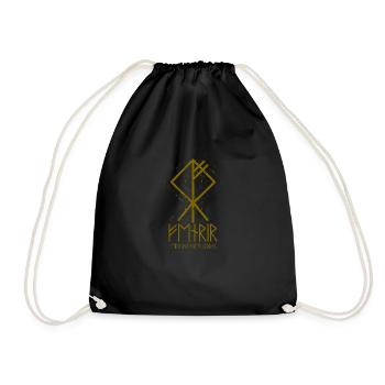 FENRIR VERSCHLINGER ODINS Runes Viking Wolf Rune - Drawstring Bag - black - Front