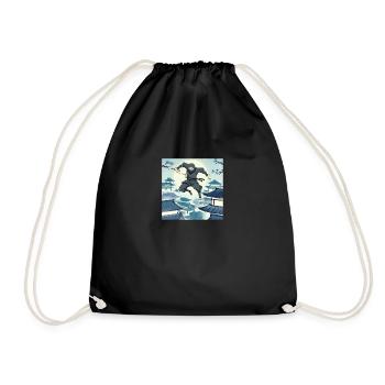 Ninja - Master of Shadow Art - Drawstring Bag - black - Front