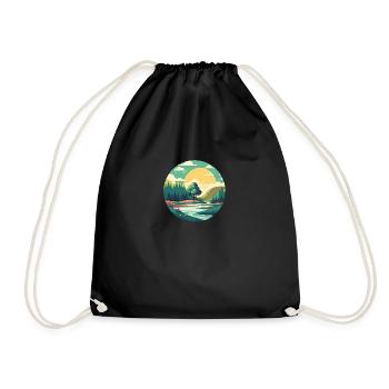 Landscape - Drawstring Bag - black - Front