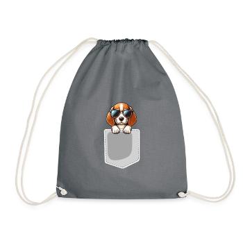 Pocket Beacles - Drawstring Bag - grey - Front