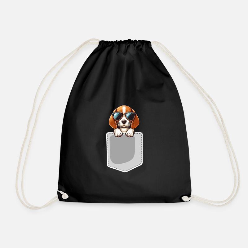Pocket Beacles - Drawstring Bag - black