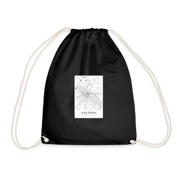 Dresden Map City Map Street Map Elbe - Drawstring Bag - black - Front