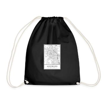 Augsburg Bavaria map city map citymap map - Drawstring Bag - black - Front
