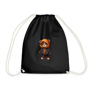 Cooler Baby Bär - Turnbeutel - Schwarz - Vorne