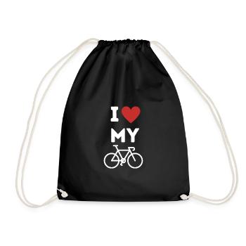 Ich liebe mein Fahrrad - Turnbeutel - Schwarz - Vorne
