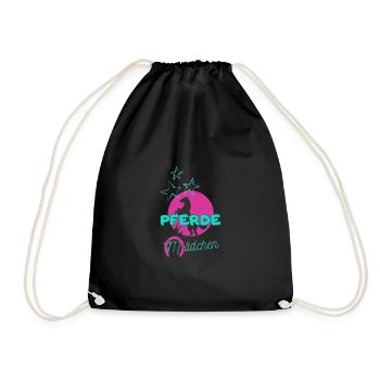 I love clothes / Pferde Mädchen (helles Design) - Turnbeutel - Schwarz - Vorne