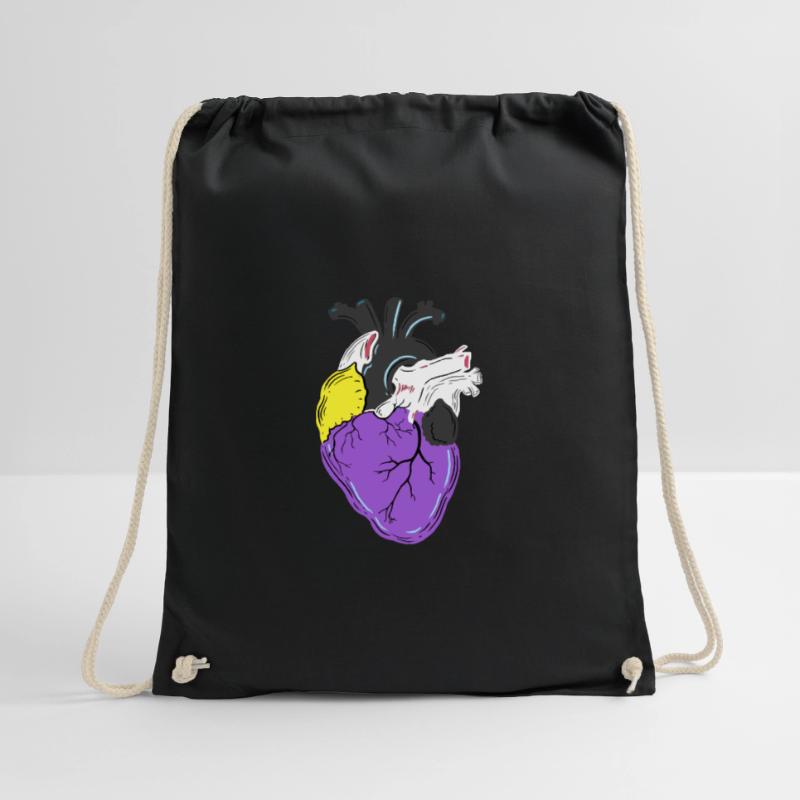 Nonbinary Pride Herz Nonbinary Pride Turnbeutel