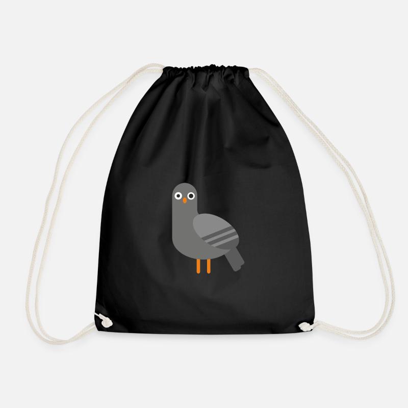 Crazy pigeon is looking for home - Drawstring Bag - black