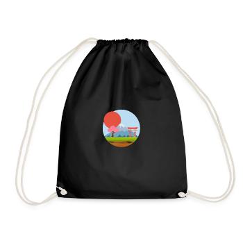 illustration japon - Sac de sport léger - noir - Devant