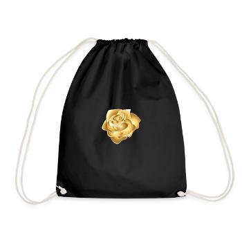 Goldene Rose - Turnbeutel - Schwarz - Vorne