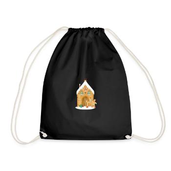 Famille de pain d'épices - Sac de sport léger - noir - Devant