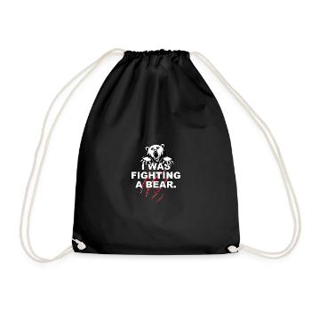 I was fighting a bear - Drawstring Bag - black - Front