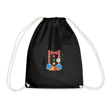Carnival Costume Carnival Clown Costume - Drawstring Bag - black - Front