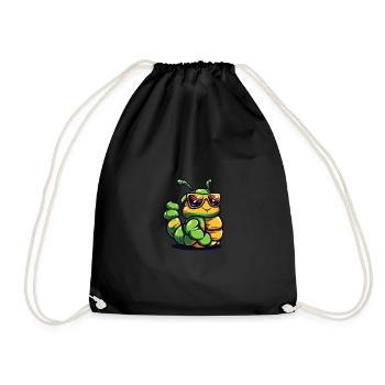 Worm Cool Animal - Drawstring Bag - black - Front