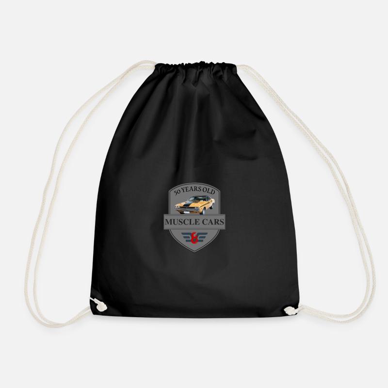 muscle cars - Drawstring Bag - black