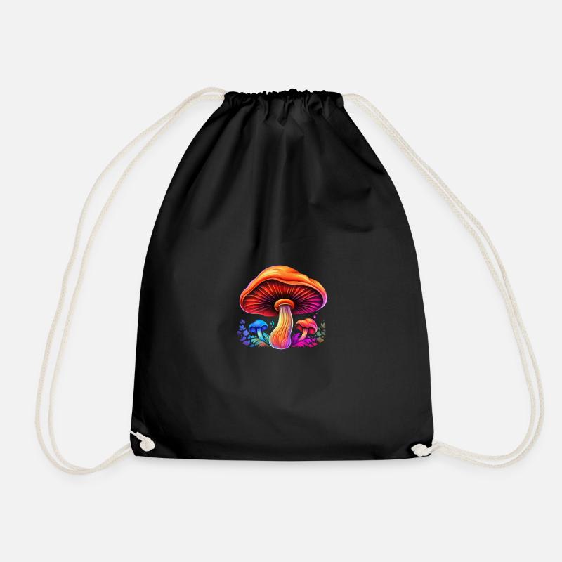 Magic Mushroom - Drawstring Bag - black