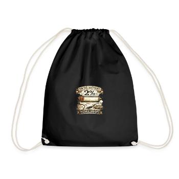 Social Battery 2% - Drawstring Bag - black - Front