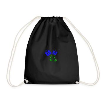 Blue folk tulips - Drawstring Bag - black - Front