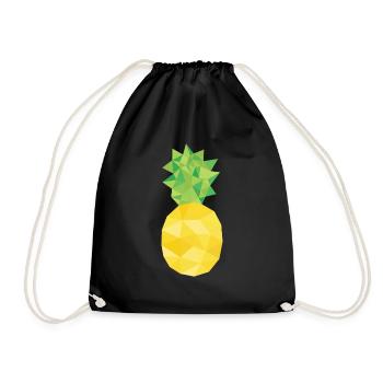 Ananas - Turnbeutel - Schwarz - Vorne