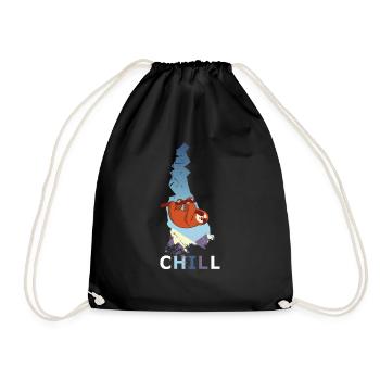 Chill Sloth Climber Climbing Cliff Funny - Drawstring Bag - black - Front