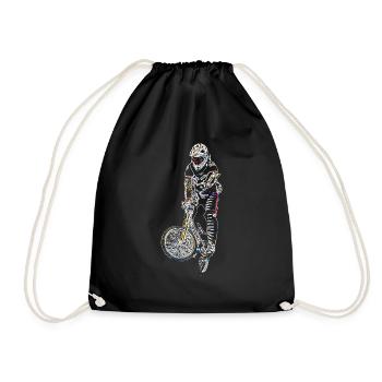 bmx racing - Drawstring Bag - black - Front