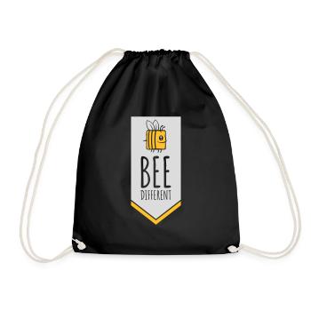 bee different saying quote - Drawstring Bag - black - Front
