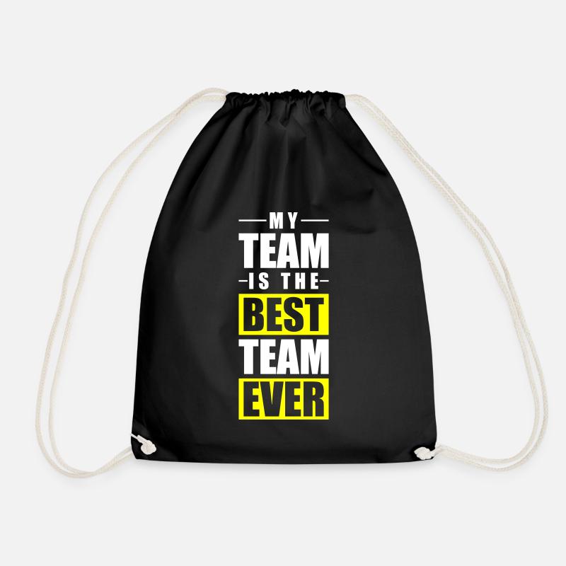 Mein Team Spruch - Turnbeutel - Schwarz