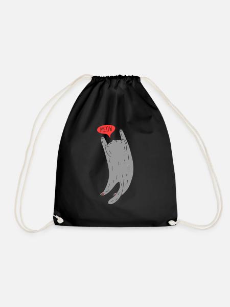 Graue Katze - Turnbeutel - Schwarz