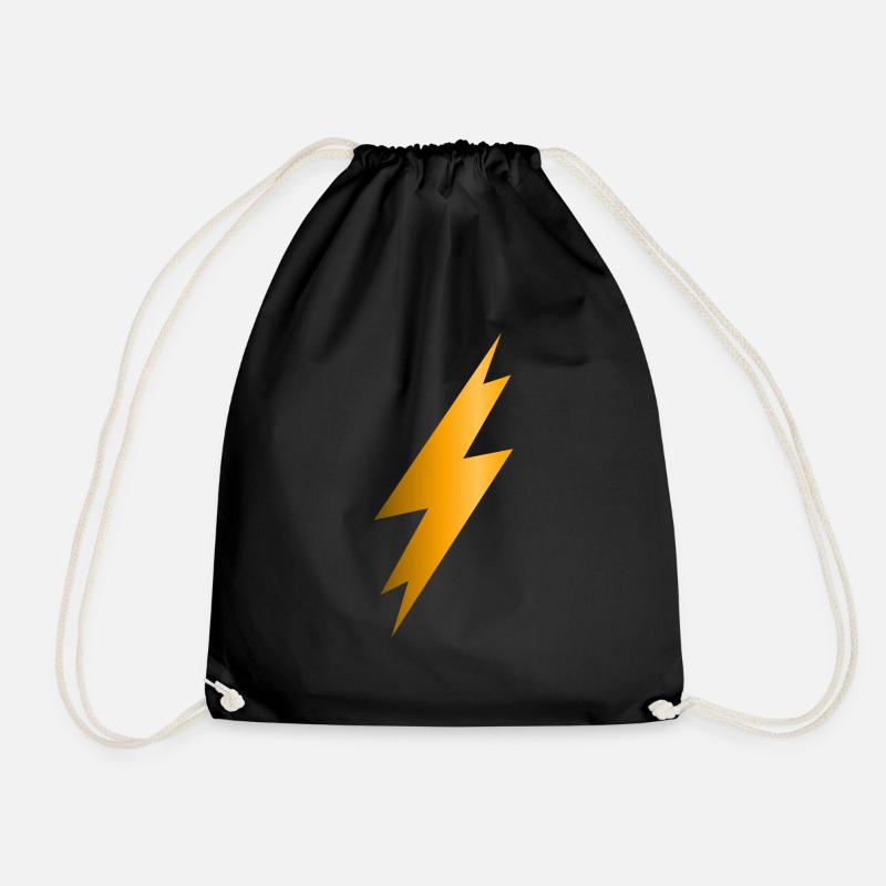 Lightning Bolt - Drawstring Bag - black
