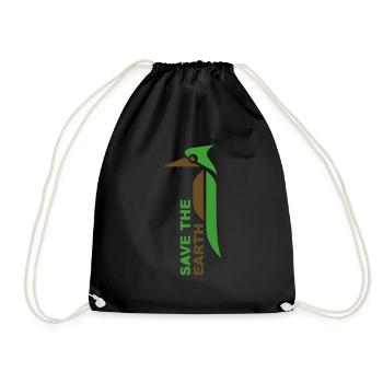 savetheearth03_2f - Drawstring Bag - black - Front