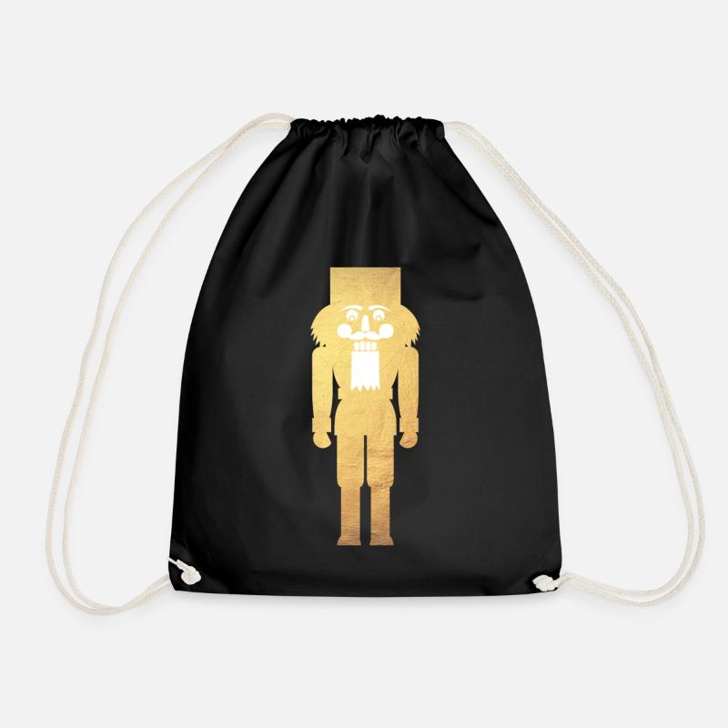 Nussknacker minimalistisch Gold Weihnachten deluxe - Turnbeutel - Schwarz