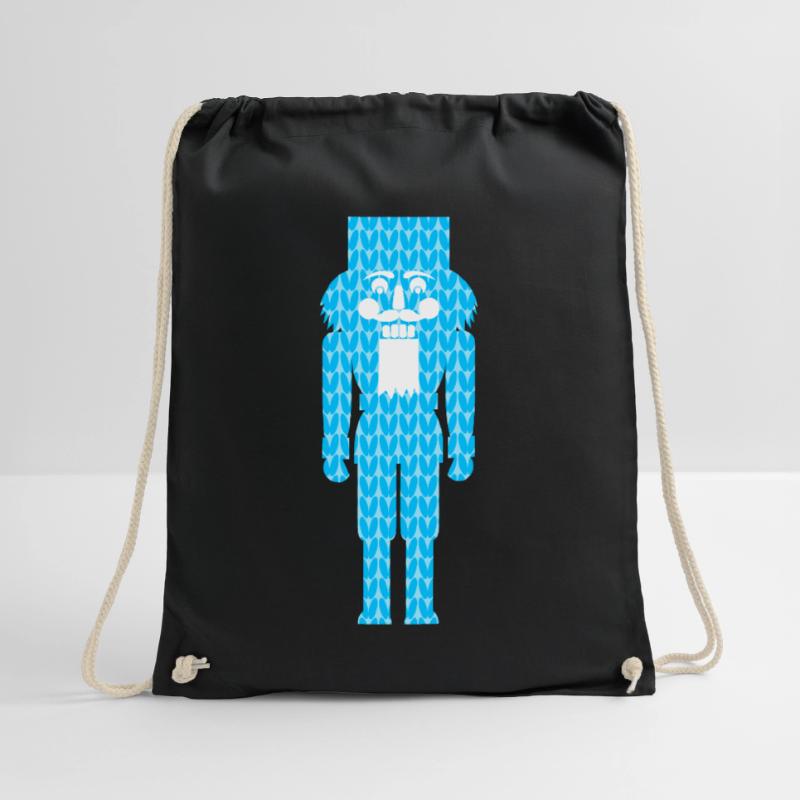 Nutcracker Knitting Pattern Pattern Blue Christmas Drawstring Bag