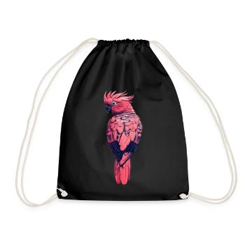 Papagei retro vintage pink - Turnbeutel - Schwarz - Vorne