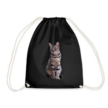 Cat Cats Sweet Kitten Christmas Gift - Drawstring Bag - black - Front