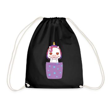 Licorne Chemise Sac Poitrine Cadeau Licorne - Sac de sport léger - noir - Devant