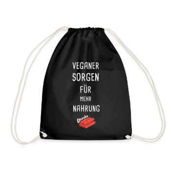 Veganer Danke - Turnbeutel - Schwarz - Vorne