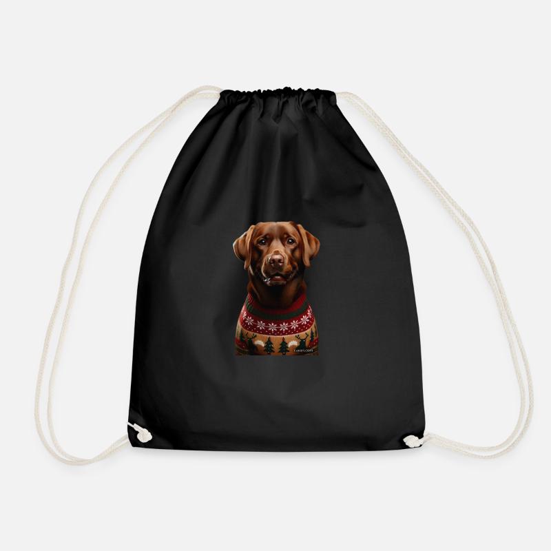 Labrador braun Weihnachten - Turnbeutel - Schwarz