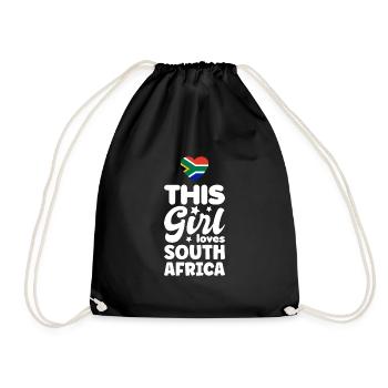 South Africa flag Africa South African flag - Drawstring Bag - black - Front